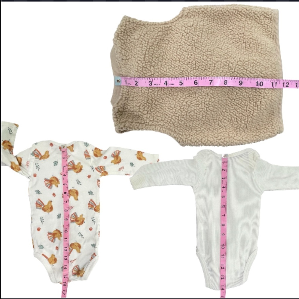 Carter's Cream and Tan Turkey Print Bodysuit Set - Picture 12 of 12